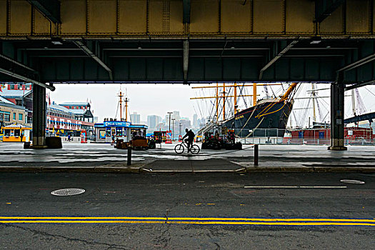 街景,地下通道,码头,下曼哈顿,曼哈顿,纽约,美国