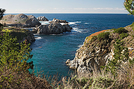 海岬,小湾,罗伯士角州立保护区,加利福尼亚,美国