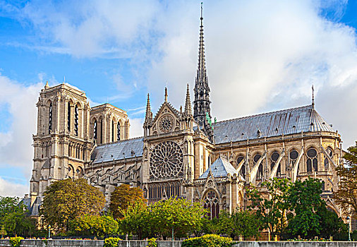 巴黎,大教堂,法国,流行,城市,地标