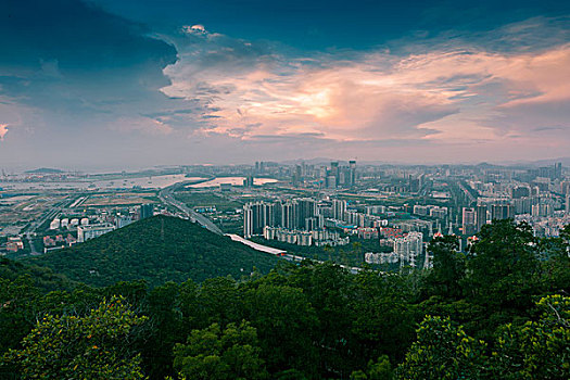 中国广东深圳前海自贸区都市夜景