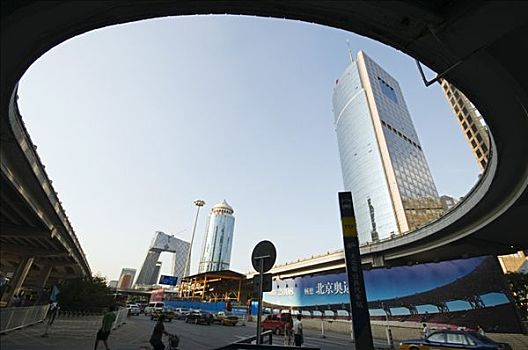 中国,北京,中央商务区,国贸,城市,建筑,高架桥