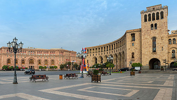 共和国,广场,埃里温,亚美尼亚,亚洲