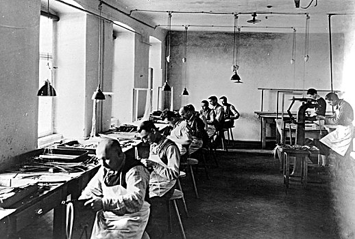 工艺品,工厂,建筑,工人,20世纪20年代,德国,欧洲