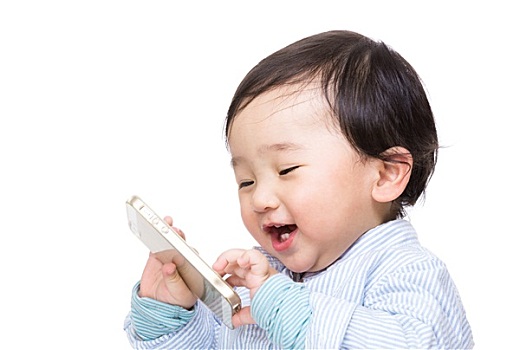 亚洲人,男婴,玩,手机