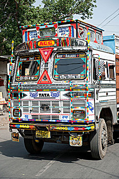 运输,卡车,装饰,出租车,阿姆利则,旁遮普,印度,南亚,亚洲