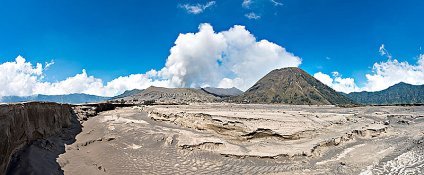 缝隙,正面,火山,婆罗摩火山,攀升,火山口,国家公园,爪哇,印度尼西亚,亚洲