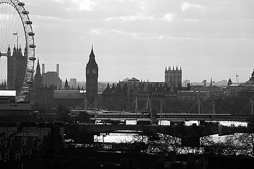 建筑,城市,威斯敏斯特教堂,千禧轮,大本钟,议会大厦,威斯敏斯特,伦敦,英格兰