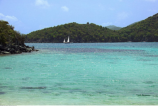 帆船,湾,维京群岛,加勒比海