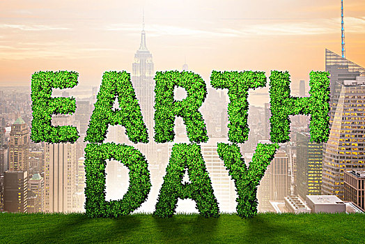 地球日,概念,绿色,文字