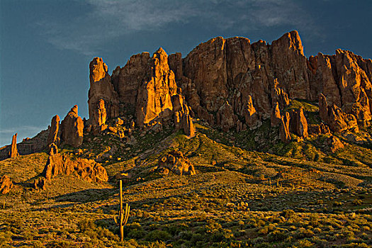 日落,铁,山,迷信,州立公园,连通,亚利桑那,美国