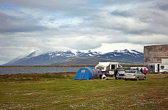 海岸,山,冰岛