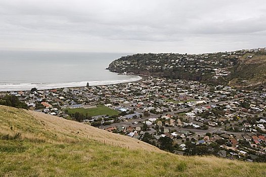 俯视,郊区,新西兰