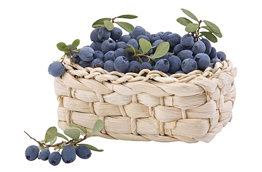小,篮子,满,新鲜,蓝莓