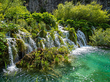 小,瀑布,国家公园,湖,克罗地亚,欧洲