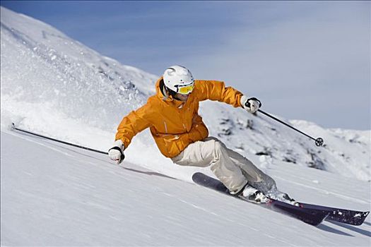 滑雪者,滑雪,粉状雪