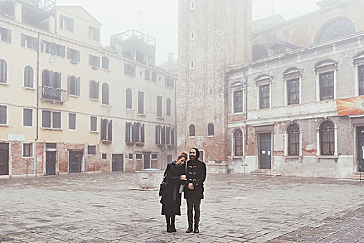 头像,情侣,模糊,广场,威尼斯,意大利