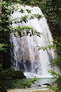 泰国,北碧府,省,国家公园,一个,瀑布