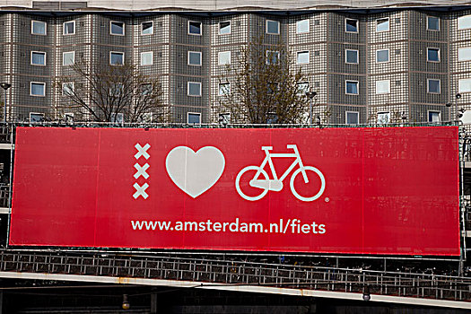 广告,骑自行车,阿姆斯特丹,荷兰,欧洲