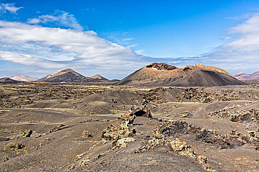 火山地貌,蒙大拿,背景,兰索罗特岛,加纳利群岛,西班牙