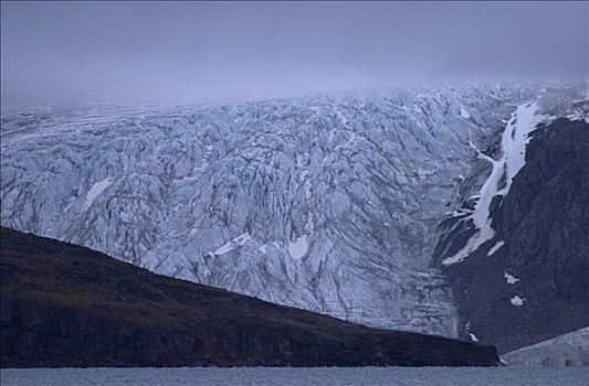结冰,景色,斯瓦尔巴特群岛,挪威