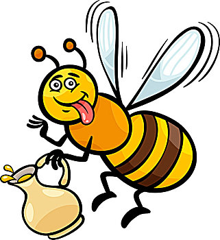 蜜蜂,昆虫,卡通,插画