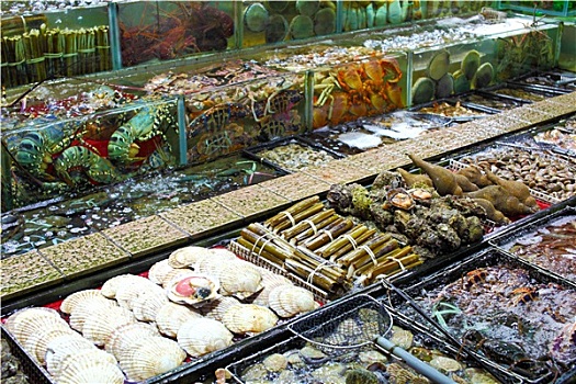 海鲜,市场,香港