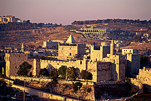 以色列,耶路撒冷,老城墙,塔,城堡