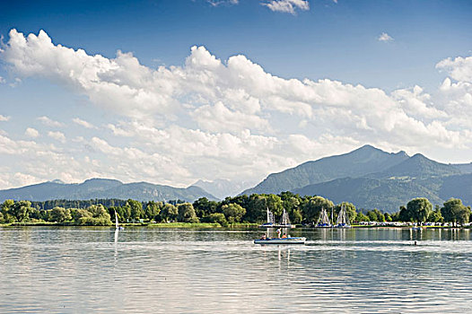 基姆湖,湖,靠近,齐姆高,区域,巴伐利亚,德国,欧洲