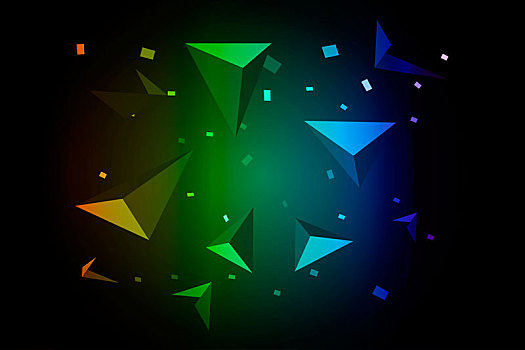 炫彩三角四面体构建的抽象背景