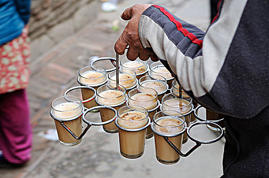 街道,茶,摊贩,加德满都,尼泊尔,亚洲