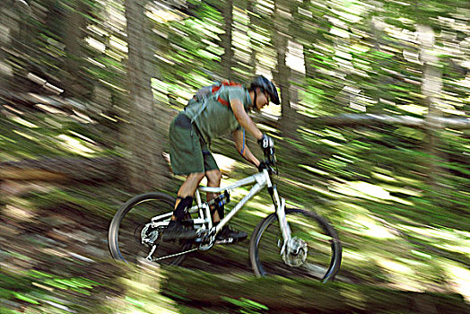 男人,速度,树林,舒适,靠近,不列颠哥伦比亚省,加拿大