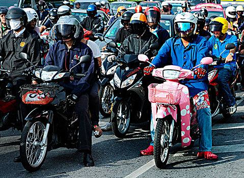 摩托车,道路,曼谷,泰国,亚洲