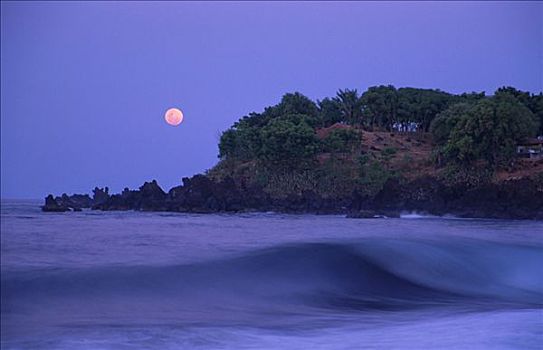 傍晚,海岸,图兰奔,巴厘岛,印度尼西亚