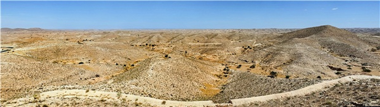 全景,撒哈拉沙漠,南方,突尼斯