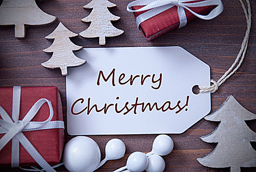 标签,礼物,树,圣诞快乐