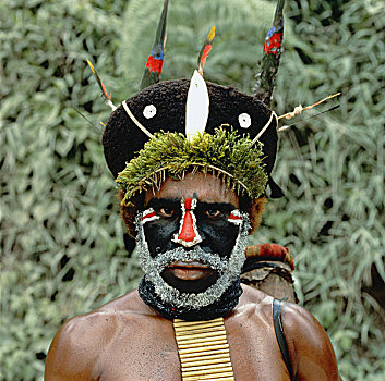 头像,部落男人,巴布亚新几内亚