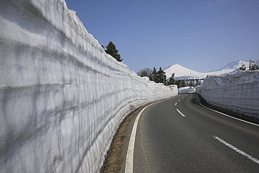 山,雪,墙壁