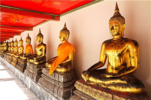 佛,寺院,庙宇,连续,曼谷,泰国