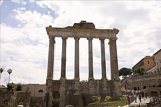 仰视,古遗址,柱子,罗马,意大利