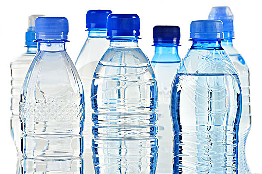 塑料瓶,矿泉水,隔绝,白色背景