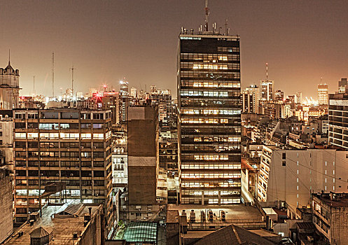 布宜诺斯艾利斯,夜晚,省,阿根廷,南美