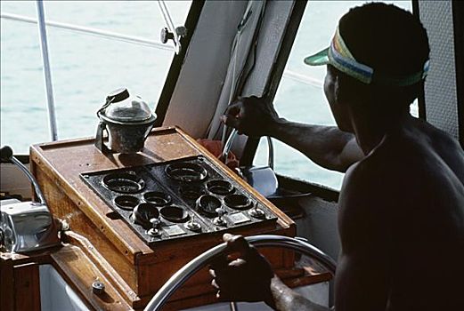 船,导航,摩托艇,岸边,牙买加