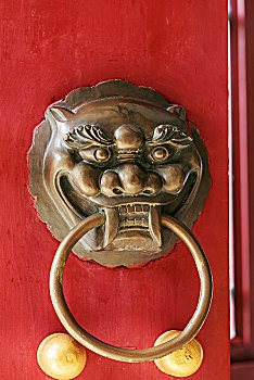 中国传统红门门挂