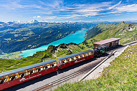 齿轨铁路,车站,正面,湖,布里恩茨,伯恩高地,伯恩,瑞士