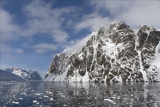 山峦,入口,雷麦瑞海峡,南极半岛,南极