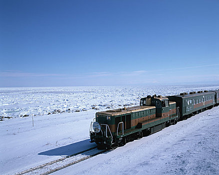 鄂霍次克海,冰,列车