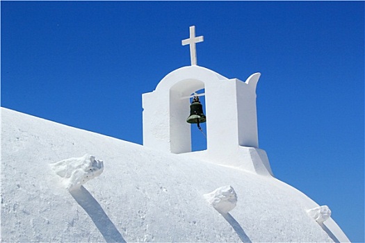 钟,教堂,锡拉岛,希腊