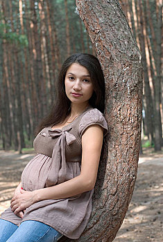 孕妇,木头