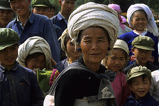 中国,南,云南,肖像,水,女人,传统服饰