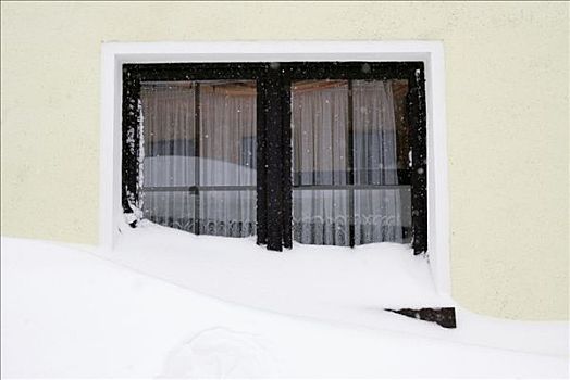 雪,窗台,矿,山峦,萨克森,德国